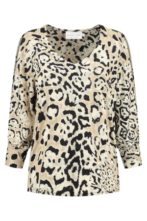 Helena Hart Helena Hart 7569vox top hollie print vox T-shirt Lange mouw sand