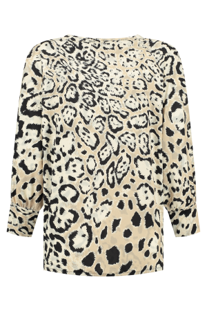 Helena Hart Helena Hart 7569vox top hollie print vox T-shirt Lange mouw sand
