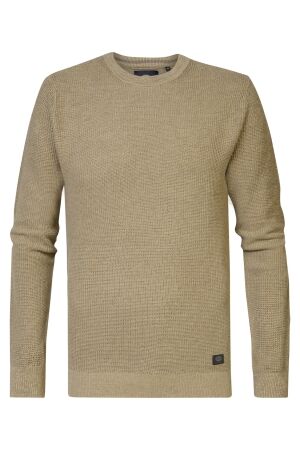 Petrol Petrol m-3040-kwr225 knitwear round neck basic Trui 7140 oak