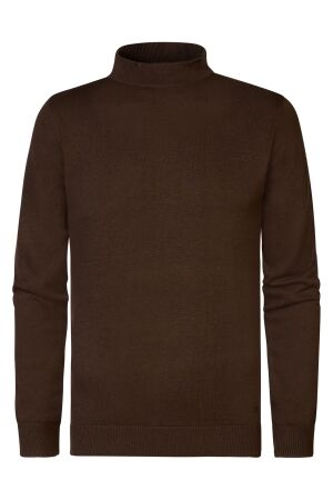 Petrol Petrol m-3040-kwc258 knitwear collar basic Trui 7138 espresso 7138 Espresso