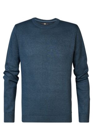 Petrol Petrol m-3040-kwr201 knitwear round neck basic Trui 5185 midnight blue