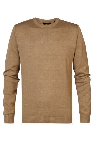 Petrol Petrol m-3040-kwr201 knitwear round neck basic Trui 7140 oak
