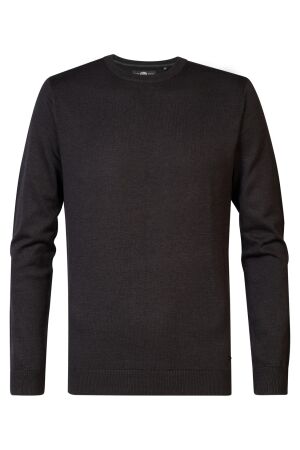 Petrol Petrol m-3040-kwr201 knitwear round neck basic Trui 9091 dark black 9091 Dark Black