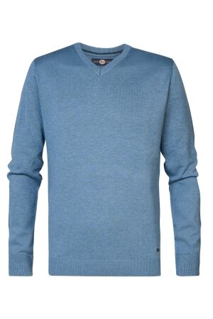 Petrol Petrol m-3040-kwv200 knitwear v-neck basic Trui 5183 light shadow 5183 Light Shadow