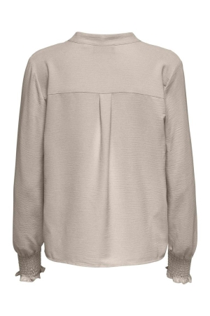 Only Only onlmette v-neck ls smock top noos wvn 15284309 T-shirt Lange mouw gray morn