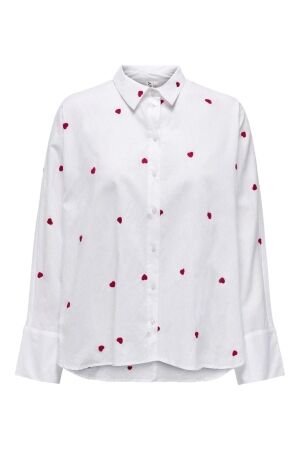 Only Only onlnew lina grace ls emb shirt noos wvn 15283743 Blouse bright white heart
