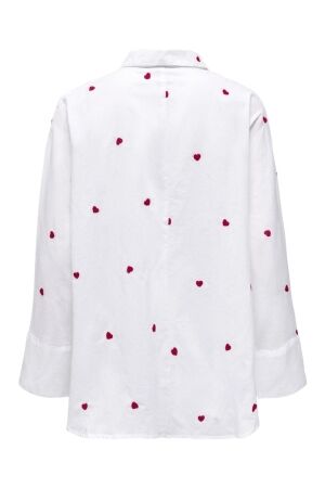 Only Only onlnew lina grace ls emb shirt noos wvn 15283743 Blouse bright white heart