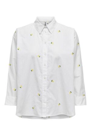 Only Only onlnew lina grace ls emb shirt noos wvn 15283743 Blouse bright white lemon