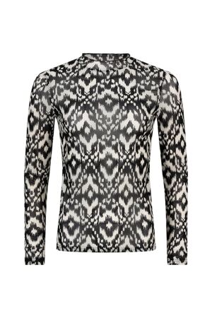 Lofty Manner Lofty Manner top lindi ph06 T-shirt Lange mouw 625 black / white print