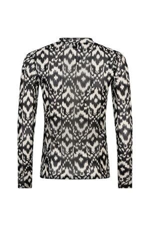 Lofty Manner Lofty Manner top lindi ph06 T-shirt Lange mouw 625 black / white print