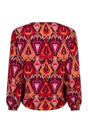 Lofty Manner Lofty Manner blouse livie pi01 Blouse 787 heart ikat print