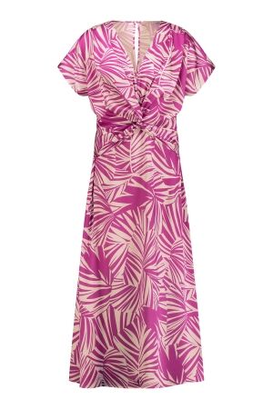Studio Anneloes Studio Anneloes cleo palm dress 11069 Zomerjurkjes 1155 kit/fuchsia