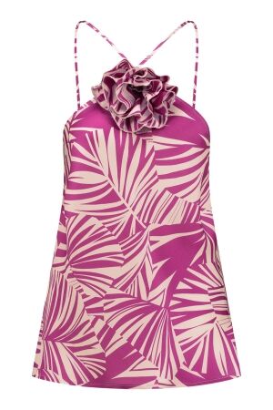 Studio Anneloes Studio Anneloes ottelie satin palm top 11071 Tops en Singlets 1155 off white/fuchsia