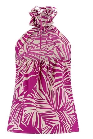 Studio Anneloes Studio Anneloes ottelie satin palm top 11071 Tops en Singlets 1155 off white/fuchsia
