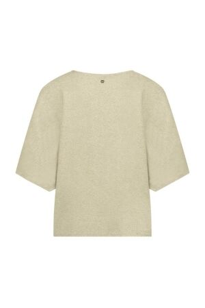 Studio Anneloes Studio Anneloes yuna satin v-neck 11194 T-shirt Korte mouw 0002 gold