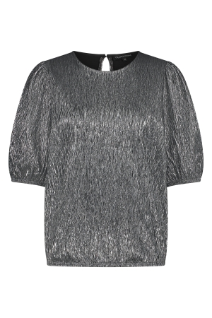 Tramontana Tramontana q18-13-401 top fancy crinkle T-shirt Korte mouw 008000-silver