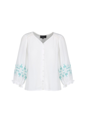 Elvira Casuals Elvira Casuals e2 24-033 blouse liz Blouse 15 off white