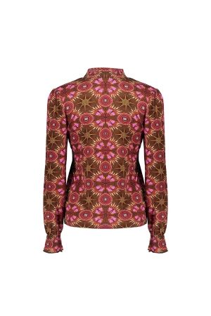 Geisha Geisha top 42665-20 T-shirt Lange mouw 445 fuchsia/camel