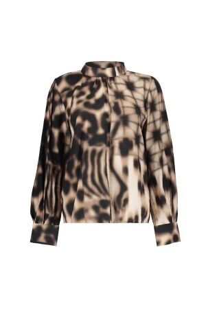 Geisha Geisha top 43676-20 T-shirt Lange mouw 720 sand/black
