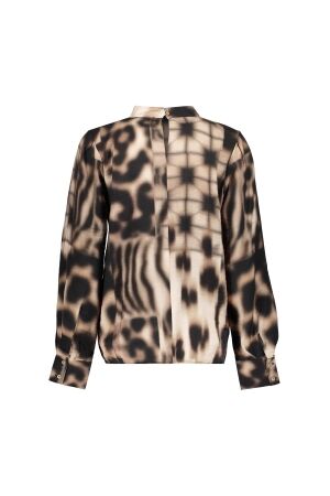 Geisha Geisha top 43676-20 T-shirt Lange mouw 720 sand/black