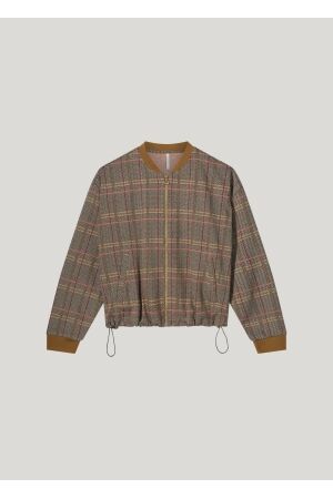 SUMMUM SUMMUM oversized bomber check jacquard 3s4879-30641 Jackets 712 caramel coffee