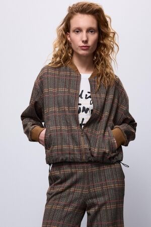 SUMMUM SUMMUM oversized bomber check jacquard 3s4879-30641 Jackets 712 caramel coffee