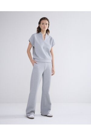 SUMMUM SUMMUM wide leg pants new waffle 4s2663-30632 Broek 810 mist