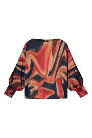SUMMUM SUMMUM top batsleeves blury print 2s3163-12092 T-shirt Lange mouw 120 multicolour