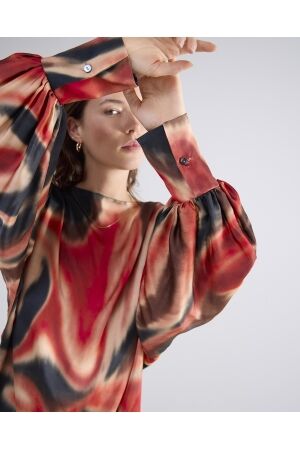 SUMMUM SUMMUM top batsleeves blury print 2s3163-12092 T-shirt Lange mouw 120 multicolour