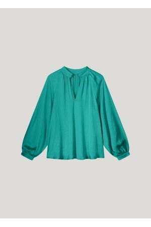SUMMUM SUMMUM top high neck silky touch 2s3155-11817 T-shirt Lange mouw 624 peacock