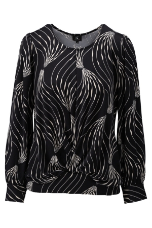K-Design K-Design top met ronde hals & design z109 T-shirt Lange mouw p814