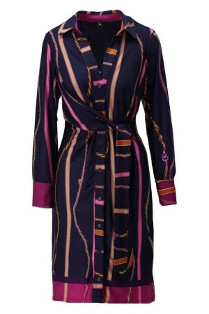 K-Design K-Design jurk met design & knoop z318 Jurk p867