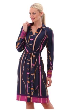 K-Design K-Design jurk met design & knoop z318 Jurk p867