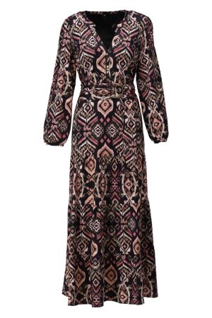 K-Design K-Design maxi boho jurk met riem & design z371 Jurk p865