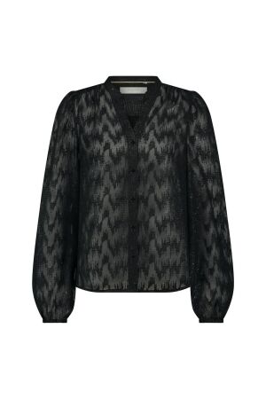 Nukus Nukus malaga blouse glitter fw240422 Blouse 112 black