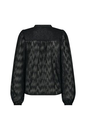 Nukus Nukus malaga blouse glitter fw240422 Blouse 112 black