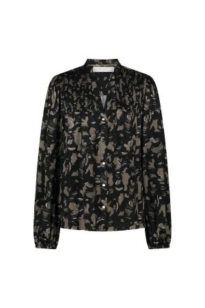 Nukus Nukus namibia blouse fw240469 Blouse 223 black/walnut
