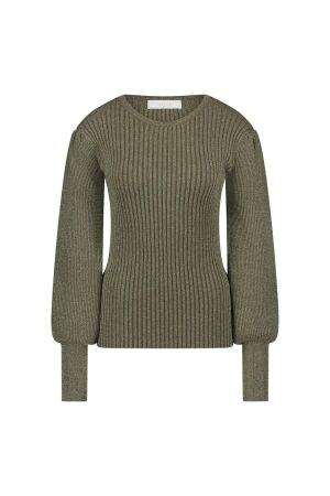 Nukus Nukus mullberry pullover lurex fw240624 Trui 37 burned olive