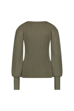Nukus Nukus mullberry pullover lurex fw240624 Trui 37 burned olive