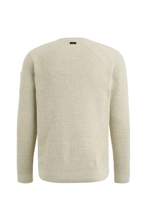 PME Legend PME Legend pkw2408301 r-neck cotton rib melee knit Trui 7013 - bone white