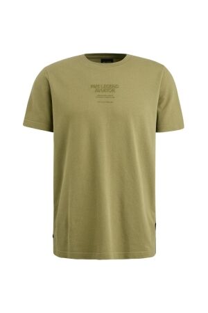 PME Legend PME Legend ptss2408564 short sleeve r-neck textured jerse Print T-shirts 6399 - dried herb