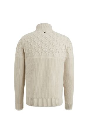 PME Legend PME Legend pkw2409324 half zip collar cotton mix yarn Trui 7013 - bone white