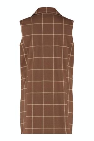 Studio Anneloes Studio Anneloes pijke sl big check blazer 06819 Gilets 8611 mocha/offwhite
