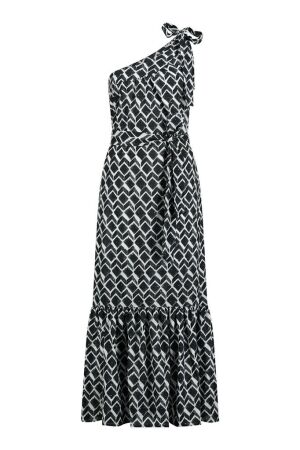Studio Anneloes Studio Anneloes scottie graphic poplin dress 11382 Jurk 9011 black/off white