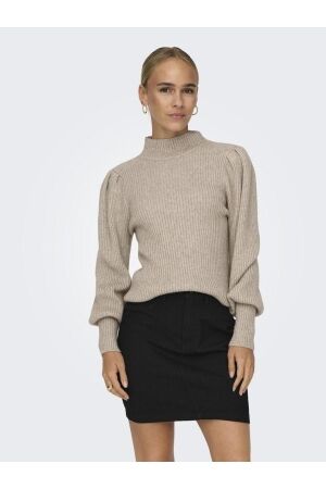Only Only onlkatia l/s highneck pullover knt noos 15232494 Trui mocha meringue w. melange