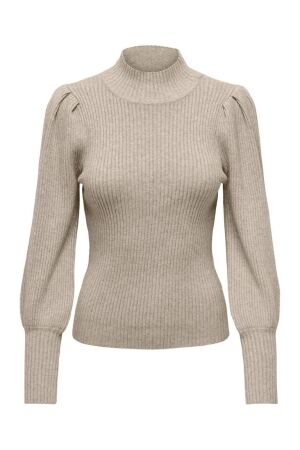 Only Only onlkatia l/s highneck pullover knt noos 15232494 Trui mocha meringue w. melange