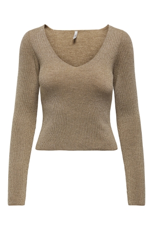 Only Only onlninna ls glitter reversible cs knt 15343294 Trui cartouche melange/pale gold