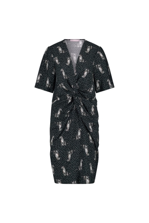 Studio Anneloes Studio Anneloes lara dot panther dress 11625 Jurk 9011 black/off white