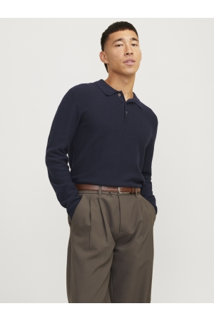 J&J Premium J&J Premium jprblusandri knit polo ls 12265396 Poloshirts night sky