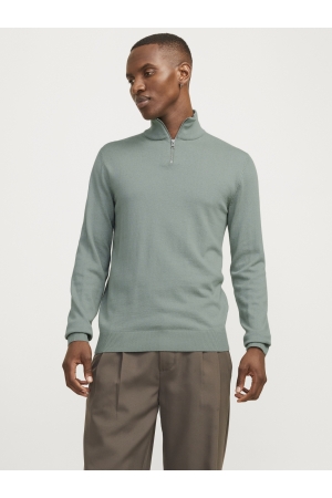 Jack & Jones Jack & Jones jjeemil knit half zip noos 12189339 Trui iceberg green